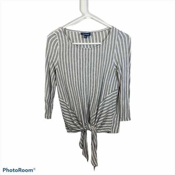 ModCloth Long Sleeved Side Knot Striped T-Shirt Sm‎ - Picture 3 of 10